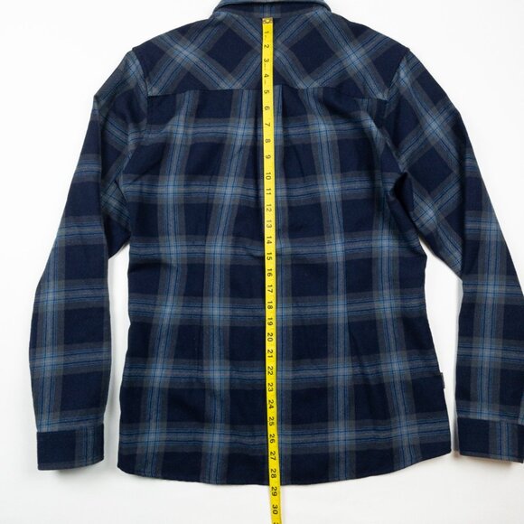 Icebreaker Merino Wool Flannel Shirt Men's Small Blue Navy Plaid Outdoor - Picture 11 of 14